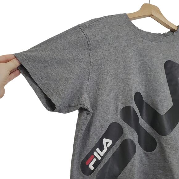 Fila | Graphic Raw Hem Upcycled Boxy Fit Crop Top - Picture 4 of 8
